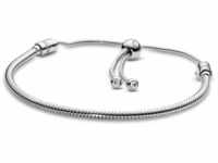 Pandora Moments Schlangen-Gliederarmband mit Schiebeverschluss Silber 28 cm
