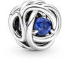 PANDORA September Geburtsstein Blauer Ewigkeitskreis Charm aus Sterling-Silber mit