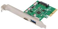 DIGITUS PCIe IO-Karte - USB 3.1 Schnittstellen-Karte - 2-Port (1x USB-C & 1x Typ-A) -