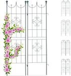 Relaxdays Rankgitter 2er Set, Metall, 180 x 50 cm, Rankhilfe Garten, Vintage,