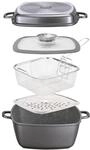 STONELINE Aluguss Br&auml;ter Induktion 28 cm 7,1 L Set 5-teilig Eckiger Br&auml;ter mit