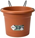 Elho Green Basics Potholder Allin1 Metal Blumentopf, Mild Terra, 27 CM