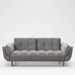 PLAYBOY Sofa mit Bettfunktion, Samtstoff in Grau, Anthrazit, stabile
