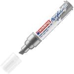 edding 5000 Acrylmarker breit - silber - 1 Acrylstift wasserfest - breite Keilspitze