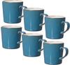 Kaffeebecher-Set Visby, 6-teilig, je 400 ml, Blau, Steinzeug