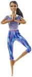 Barbie-Puppe, Serie Made to Move, Yoga dunkelbraunen Haaren und blauem Yoga-Outfit,