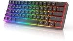 HK Gaming GK61 mechanische 60 Prozent Tastatur | 61 programmierbare Tasten mit RGB