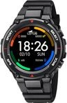 Lotus Herren Smartwatch Uhr Schwarz, Silikon Armband, Durchmesser: 50.8 mm,