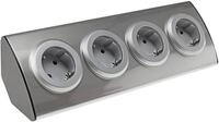 ChiliTec Steckdosenblock 4-fach K&uuml;chensteckdose mit 4 Schutzkontakt-Steckdosen 230V