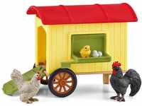 schleich FARM WORLD 42572 Bauernhof Mobiler Hühnerstall und Tiere - Realistischer