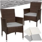 tectake&reg; 2er Set Gartenstuhl aus Polyrattan, Gartenm&ouml;bel Set mit 2 Sessel, Outdoor