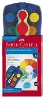 FABER-CASTELL - Wasserfarbkasten Connector 12 Farben Blau | Inkl. Deckwei&szlig;,