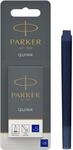 Parker Tintenpatronen f&uuml;r F&uuml;ller | lange Patronen | blaue QUINK Tinte | 5 St&uuml;ck