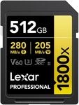 Lexar Professional 1800X 512 Gb Sdxc Uhs-Ii Class 10, LSD1800512G-BNNNG
