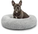 lionto Donutbett f&uuml;r Hunde & Katzen, Rundes Hundebett, &Oslash; 70 cm, Hellgrau 