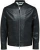 SELECTED HOMME Men's SLHARCHIVE Classic Leather JKT W NOOS Lederjacke, Black, S