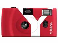 Yashica MF1 rot Kleinbild Kamera Set (Kamera+eingeletem Film+Batterie+Tragegurt) eine