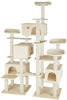 tectake 800920 XXL Katzen Kratzbaum mit Aussichtsplattformen und Katzenhäusern,
