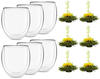 Feelino 6x Teetasse aus Glas Doppelwandig, Teegläser mit 1x Teeblume, 400ml