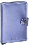 Secrid Miniwallet Metallic Lila Kartenhalter aus Leder und Aluminium, Ma&szlig;e: 65 x 102
