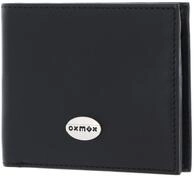 Oxmox Leder Geldb&ouml;rse Leather RFID Protect Querscheinb&ouml;rse Pure Metal Round Black