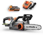FUXTEC Akku Kettens&auml;ge 20V FX-E1KS20 Elektro Motors&auml;ge inklusive 2Ah-Akku und 2,4A