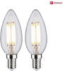 Paulmann 28916 LED Lampe Filament Kerze 2er Set 4,8W Leuchtmittel klar 4000K