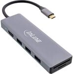 InLine&reg; USB 3.2 Typ C Multi Hub (3X USB-A 5Gb/s + USB Typ-C (PD 100W), Cardreader,