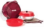 Omnia Ofen Kit mit Zubeh&ouml;r - Set mit Campingofen, Silikonform, Aufbackgitter,...
