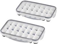 APS 2er Set Eisw&uuml;rfelform inklusive transparentem Deckel, f&uuml;r je 21 Eisw&uuml;rfel,