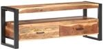 vidaXL Massivholz TV-Schrank Fernsehtisch TV M&ouml;bel 2 Schubladen Lowboard...