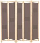 vidaXL Holz Raumteiler 5-TLG. Paravent Trennwand Umkleide Sichtschutz Spanische Wand