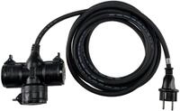 ChiliTec 3-Fach Verl&auml;ngerungskabel 5 M Kabel Aussen, mit Schutzdeckel