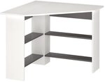 Vicco Eckschreibtisch Arion, Wei&szlig;, 90 x 90 cm, zur effizienten Raumnutzung mit
