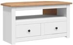 vidaXL Massivholz Panama-Kiefer TV Eckschrank 2 Schubladen 1 Fach Ecktisch...