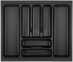 Orga-Box VIII Besteckeinsatz 511 x 480 mm Lavagrau mit Perlstruktur f&uuml;r 60er