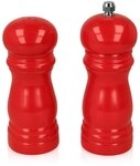 Metaltex 586046041 Pfefferm&uuml;hle-Salzstreuer Set, Holz, rot lackiert, 10 x 5 x 13 cm