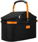 ALUBOX Einkaufskorb 25 Liter Black Edition Isolierkorb Picknick K&uuml;hlkorb -...