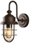 Konstsmide Cerignola Wandleuchte | E27 | rostfarben | Stahl/klares Glas | 7351-970,