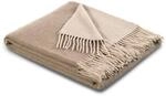 Biederlack Fransenplaid Kaschmirdecke Kaschmirplaid Natur-Sand Kaschmir Wolle...
