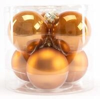 TrendLine Weihnachtskugeln aus Glas &Oslash; 8 cm Bernstein 6 St&uuml;ck Christbaum- &