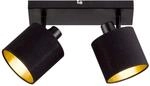Reality Leuchten Tommy R80332079 Spotbalken, Metall Schwarz Matt, Stoffschirm
