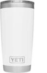 YETI Rambler Becher, 590 ml, Edelstahl, vakuumisoliert, mit MagSlider-Deckel, Wei&szlig;