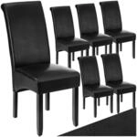 tectake&reg; 6er Set St&uuml;hle, Kunstleder Stuhl mit hoher R&uuml;ckenlehne, ergonomische