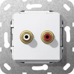 Gira 563203 Cinch Audio L&ouml;tanschluss Einsatz, reinwei&szlig;