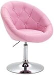 SVITA Havanna Cocktail-Sessel Lounge Clubsessel Drehsessel Retro Barhocker Stoff Pink