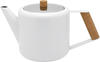 doppelwandige Creme-weiße Edelstahl Teekanne 1.1 Liter - isolierende Kanne für