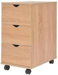 vidaXL Schubladenelement 33x45x60cm Eichenbraun Rollcontainer B&uuml;roschrank