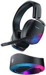 Roccat Syn Max Air - Kabelloses RGB PC Gaming Headset mit 3D Audio und