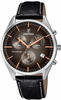 Festina Unisex Erwachsene Chronograph Quarz Uhr mit Leder Armband F6860/4
